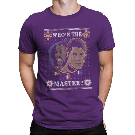 Who's The Master - Ugly Holiday - Mens Premium T-Shirts RIPT Apparel Small / Purple Rush