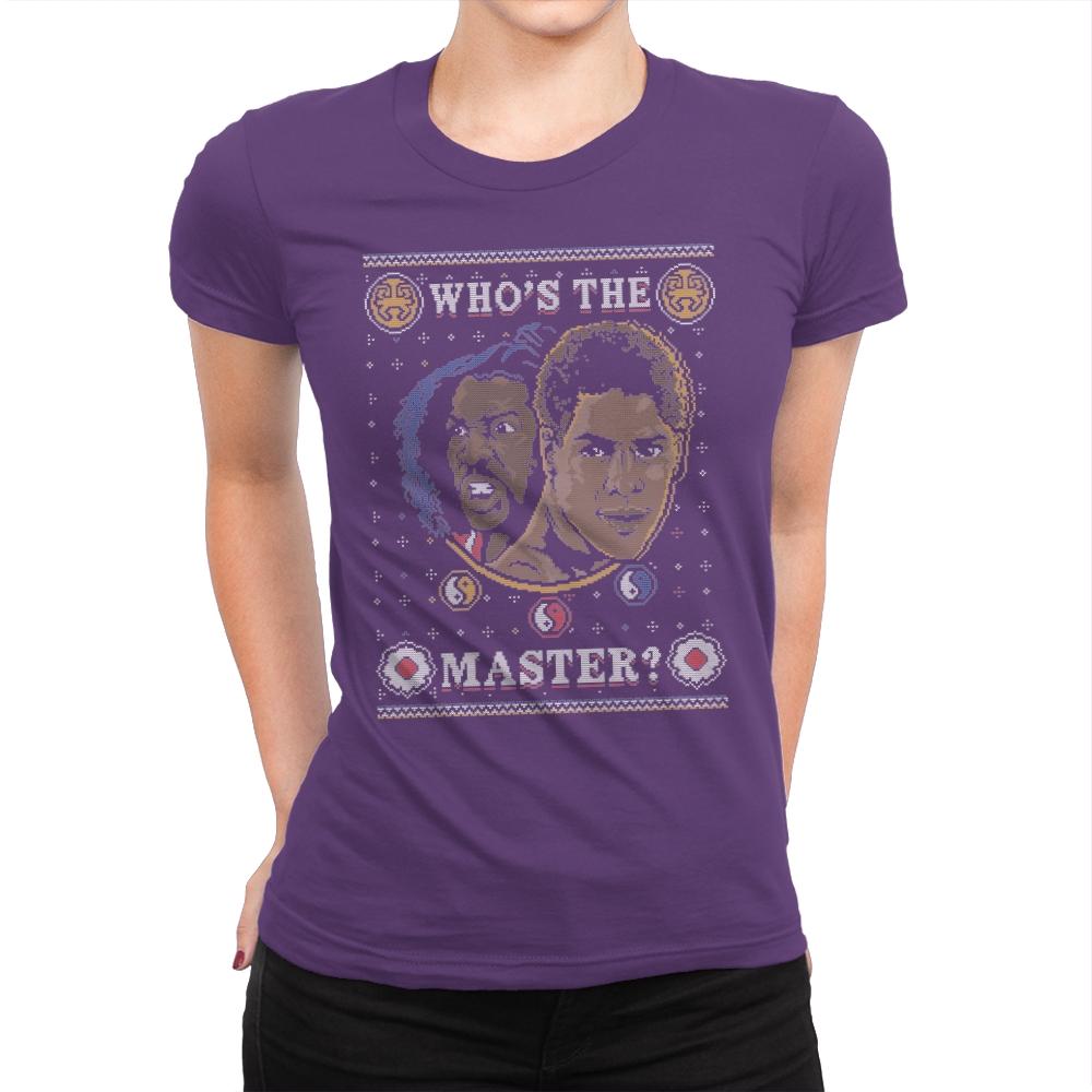 Who's The Master - Ugly Holiday - Womens Premium T-Shirts RIPT Apparel Small / Purple Rush