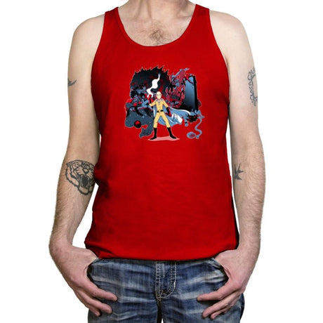 Who Would Win Exclusive - Anime History Lesson - Tanktop Tanktop RIPT Apparel X-Small / Red