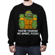 Why Pizza, Why! - Crew Neck Sweatshirt Crew Neck Sweatshirt RIPT Apparel Small / Black