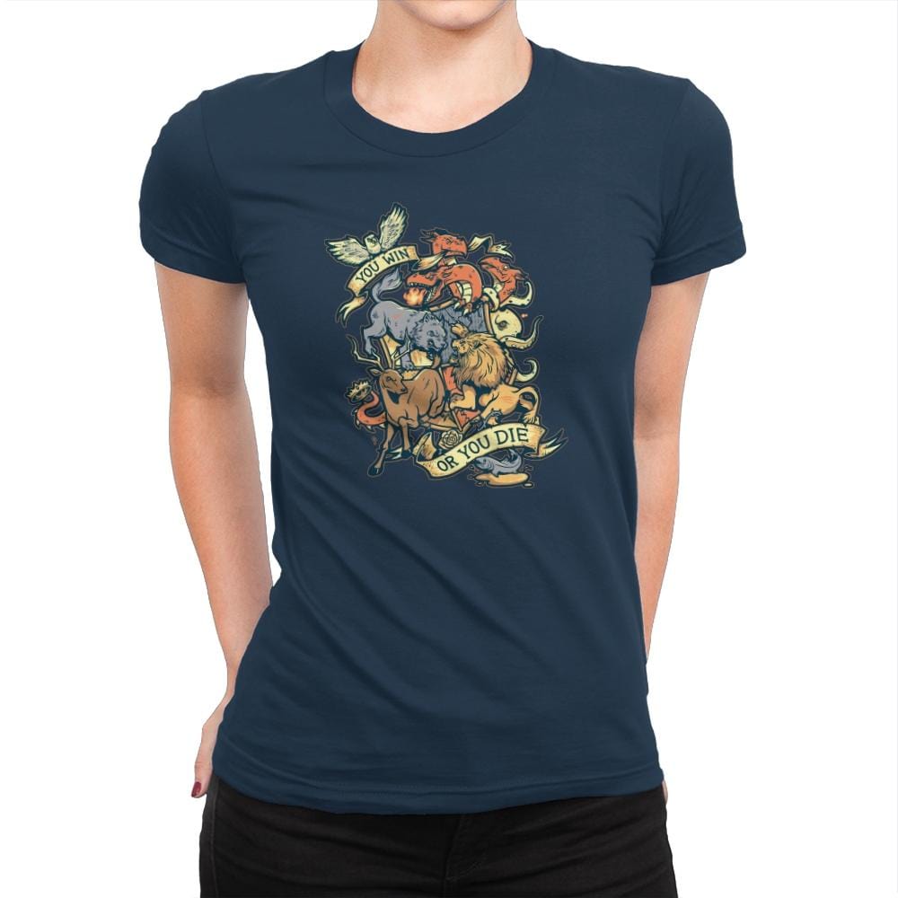 Win or Die - Game of Shirts - Womens Premium T-Shirts RIPT Apparel Small / Midnight Navy