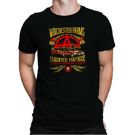 Winchester Farms Haunted Hay Ride Exclusive - Mens Premium T-Shirts RIPT Apparel Small / Black