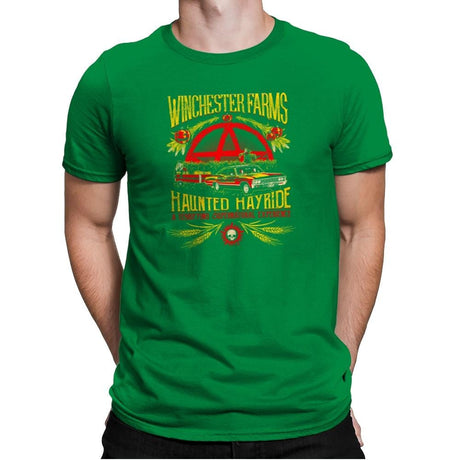 Winchester Farms Haunted Hay Ride Exclusive - Mens Premium T-Shirts RIPT Apparel Small / Kelly Green