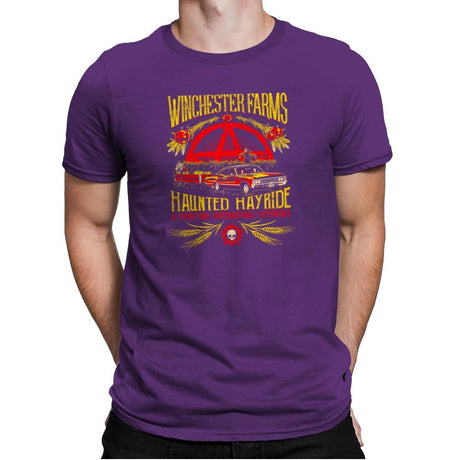 Winchester Farms Haunted Hay Ride Exclusive - Mens Premium T-Shirts RIPT Apparel Small / Purple Rush