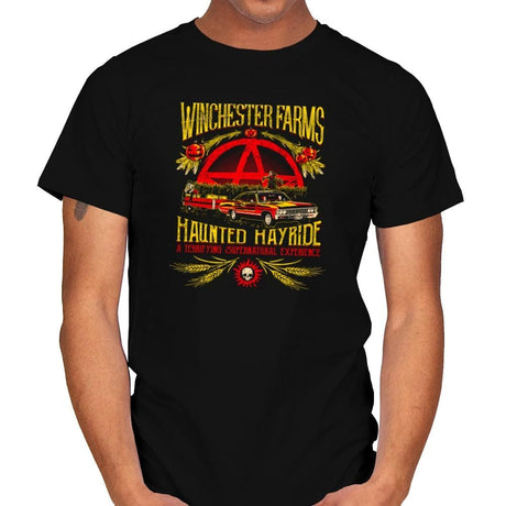 Winchester Farms Haunted Hay Ride Exclusive - Mens T-Shirts RIPT Apparel Small / Black