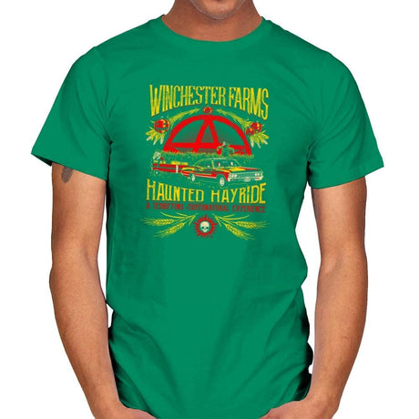 Winchester Farms Haunted Hay Ride Exclusive - Mens T-Shirts RIPT Apparel Small / Kelly Green
