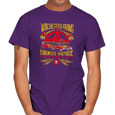 Winchester Farms Haunted Hay Ride Exclusive - Mens T-Shirts RIPT Apparel Small / Purple