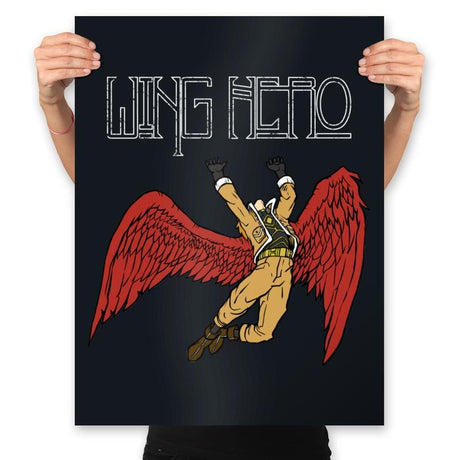 Wing Hero - Prints Posters RIPT Apparel 18x24 / Black