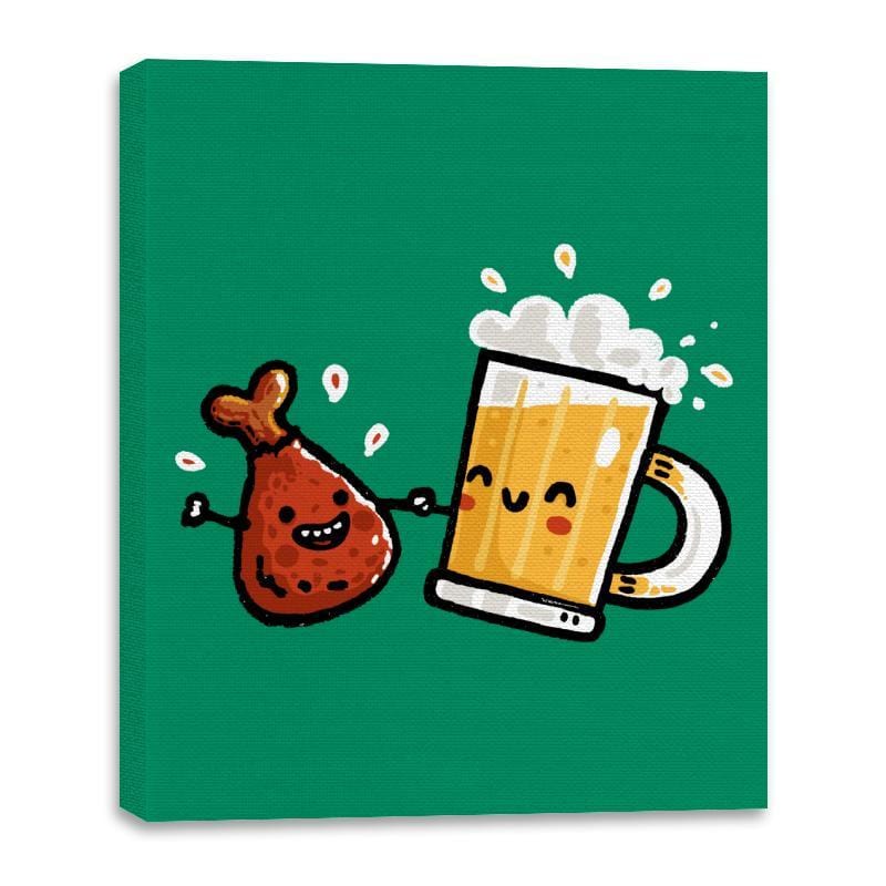Wings and Beer - Canvas Wraps Canvas Wraps RIPT Apparel 16x20 / Kelly