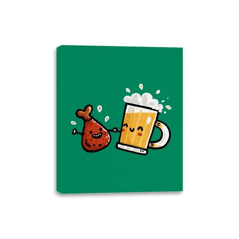 Wings and Beer - Canvas Wraps Canvas Wraps RIPT Apparel 8x10 / Kelly