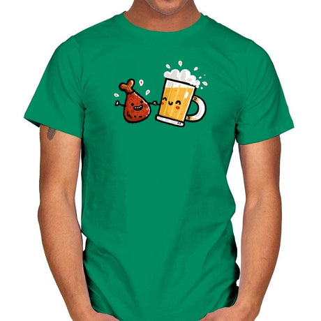 Wings and Beer - Mens T-Shirts RIPT Apparel Small / Kelly