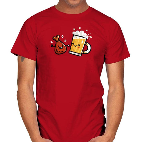 Wings and Beer - Mens T-Shirts RIPT Apparel Small / Red