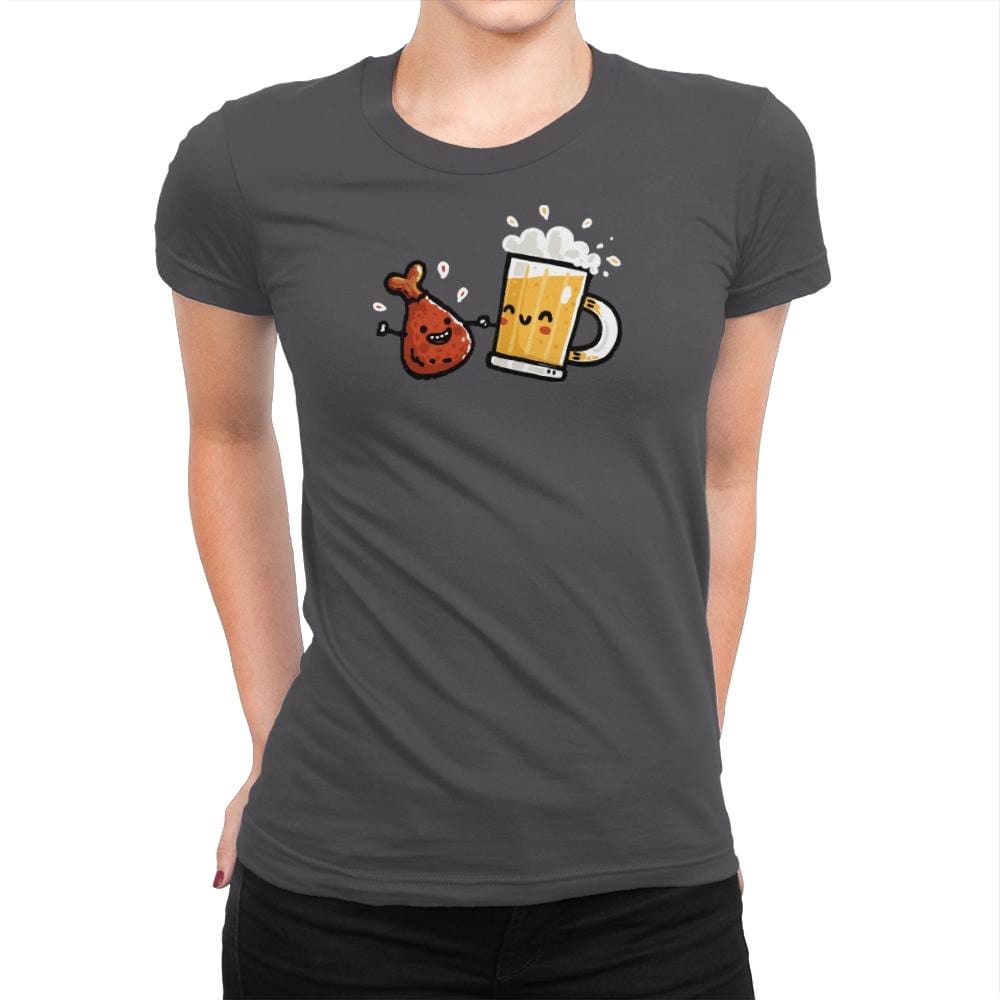 Wings and Beer - Womens Premium T-Shirts RIPT Apparel Small / Heavy Metal