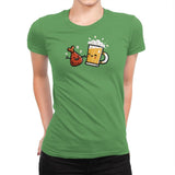 Wings and Beer - Womens Premium T-Shirts RIPT Apparel Small / Kelly