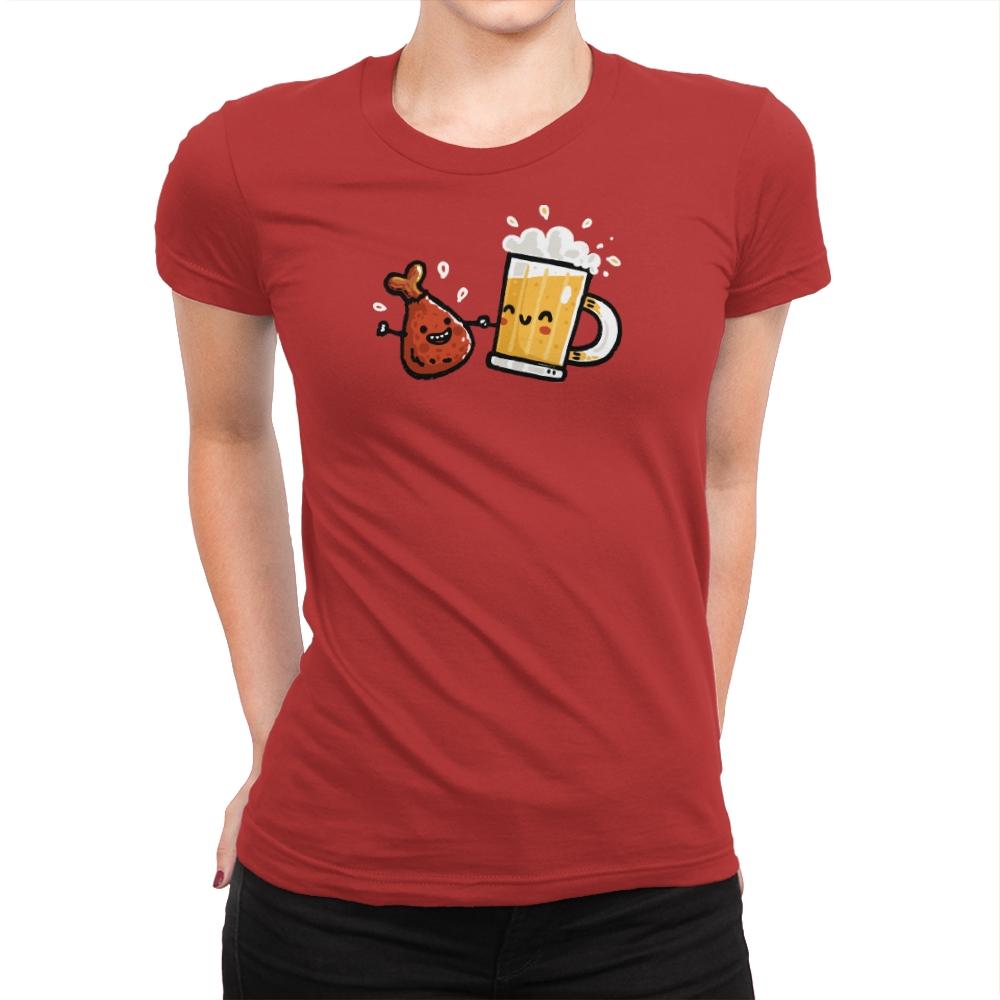 Wings and Beer - Womens Premium T-Shirts RIPT Apparel Small / Red