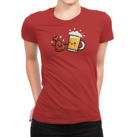 Wings and Beer - Womens Premium T-Shirts RIPT Apparel Small / Red