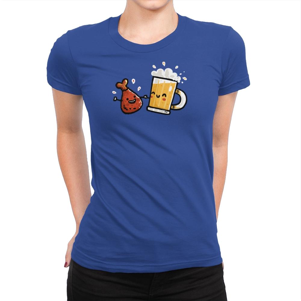 Wings and Beer - Womens Premium T-Shirts RIPT Apparel Small / Royal
