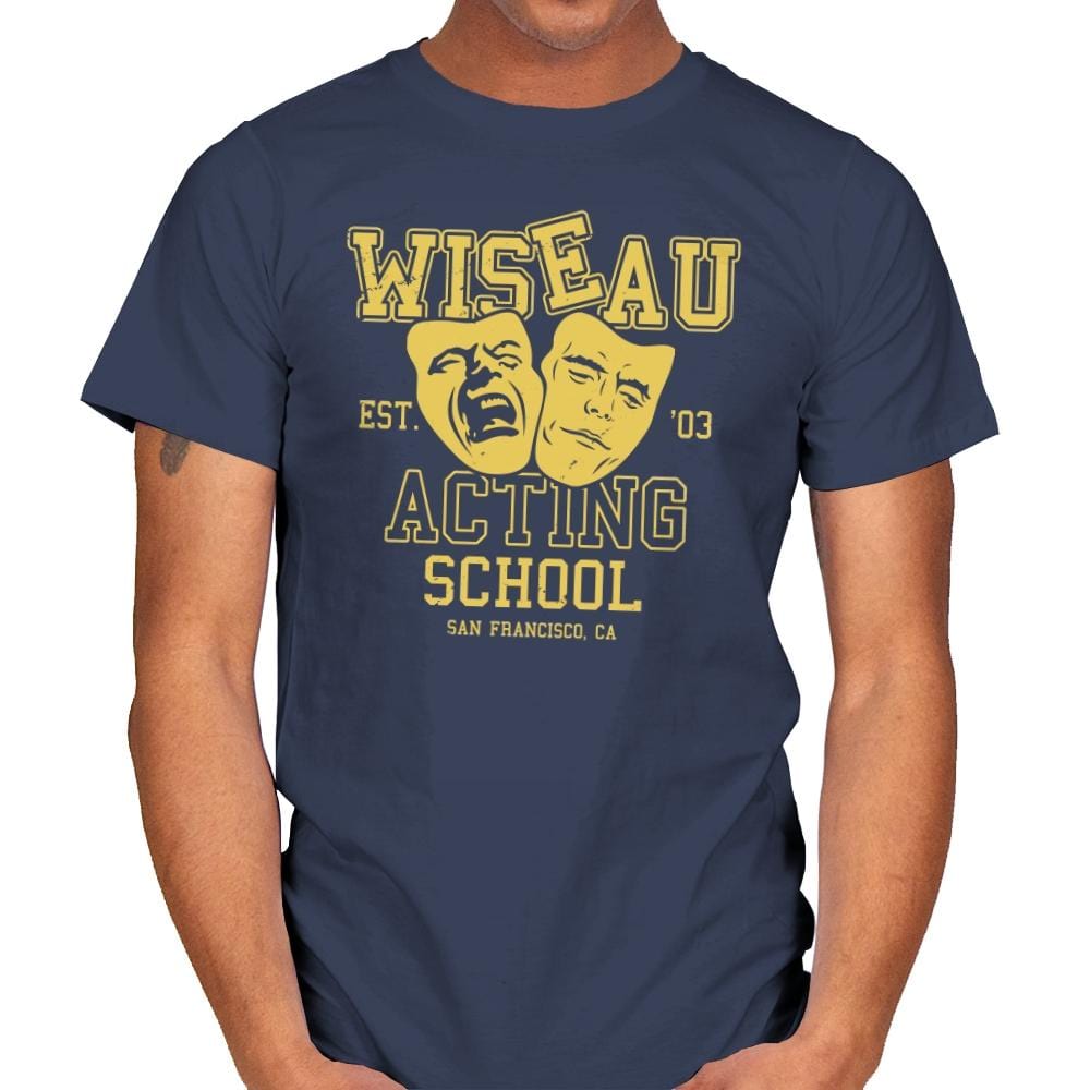 Wiseau Acting School - Mens T-Shirts RIPT Apparel Small / Navy