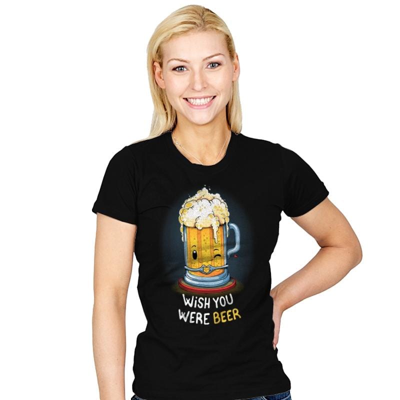 Wish You Were BEER - Womens T-Shirts RIPT Apparel Small / Black