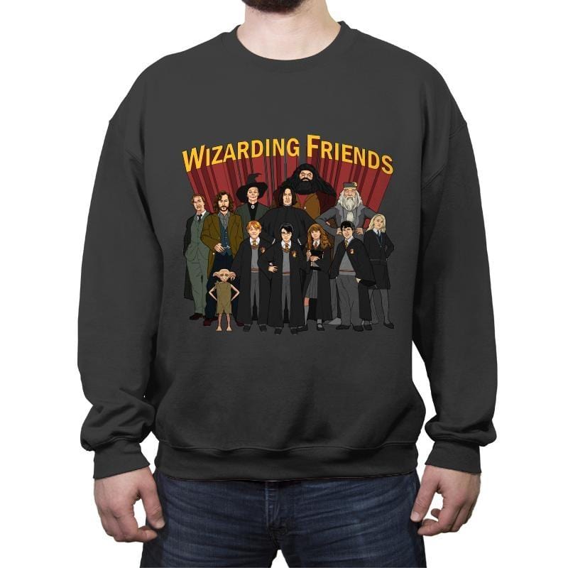 Wizarding Friends - Crew Neck Sweatshirt Crew Neck Sweatshirt RIPT Apparel Small / Charcoal