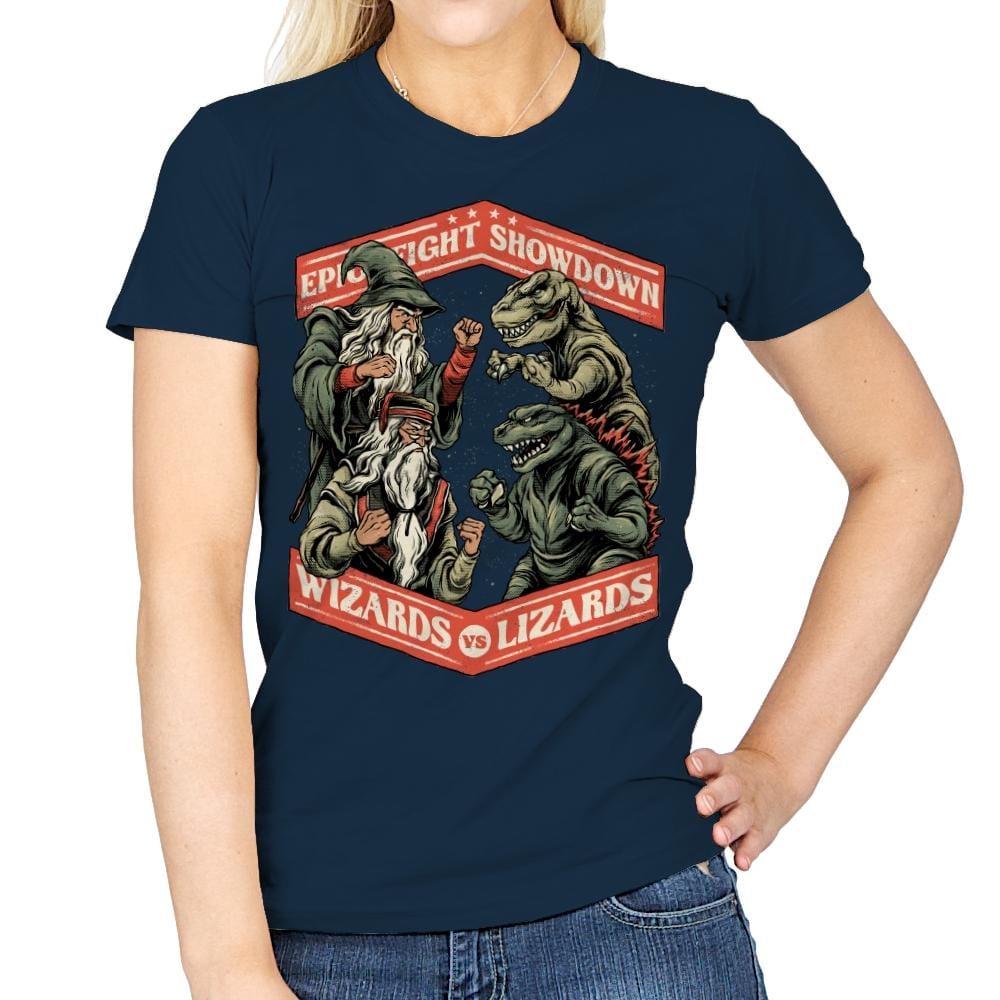 Wizards vs Lizards - Womens T-Shirts RIPT Apparel Small / Navy