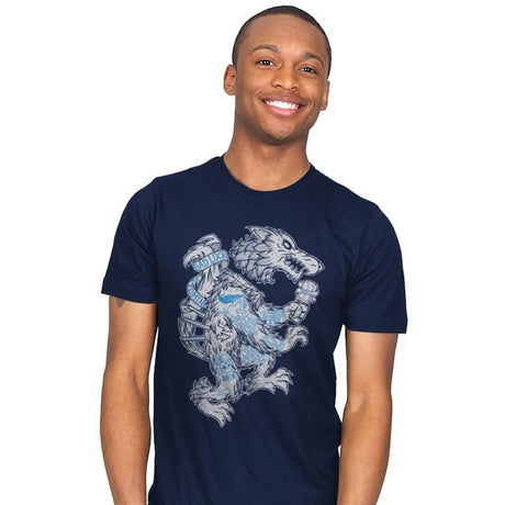 Wolf Spoiler Crest - Mens T-Shirts RIPT Apparel Small / Navy