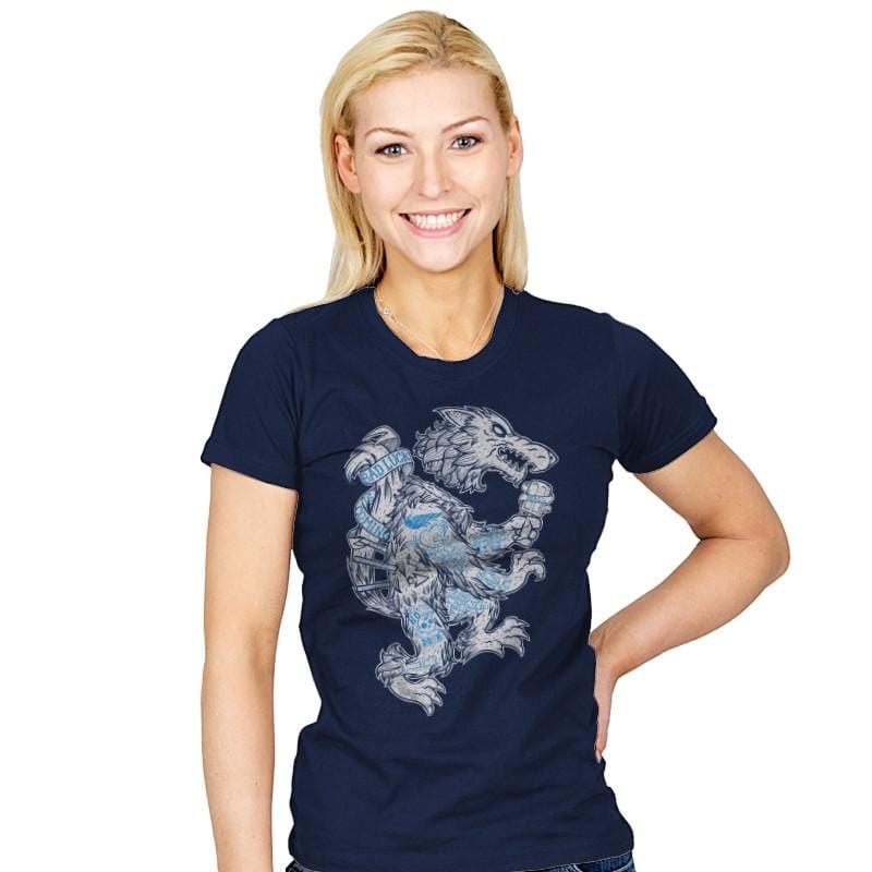 Wolf Spoiler Crest - Womens T-Shirts RIPT Apparel Small / Navy