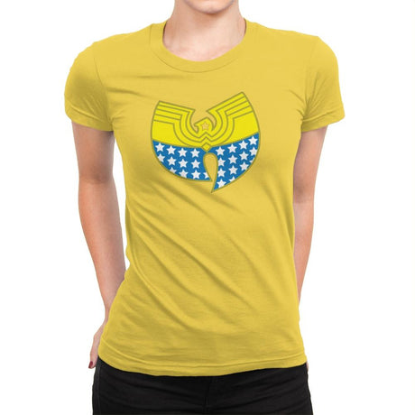 Woman Clan Exclusive - Wonderful Justice - Womens Premium T-Shirts RIPT Apparel Small / Vibrant Yellow