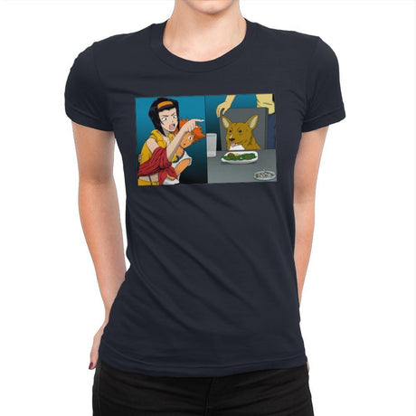 Woman Yelling at a Data Dog - Womens Premium T-Shirts RIPT Apparel Small / Midnight Navy