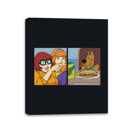 Woman Yelling at a Mystery Dog - Canvas Wraps Canvas Wraps RIPT Apparel 11x14 / Black