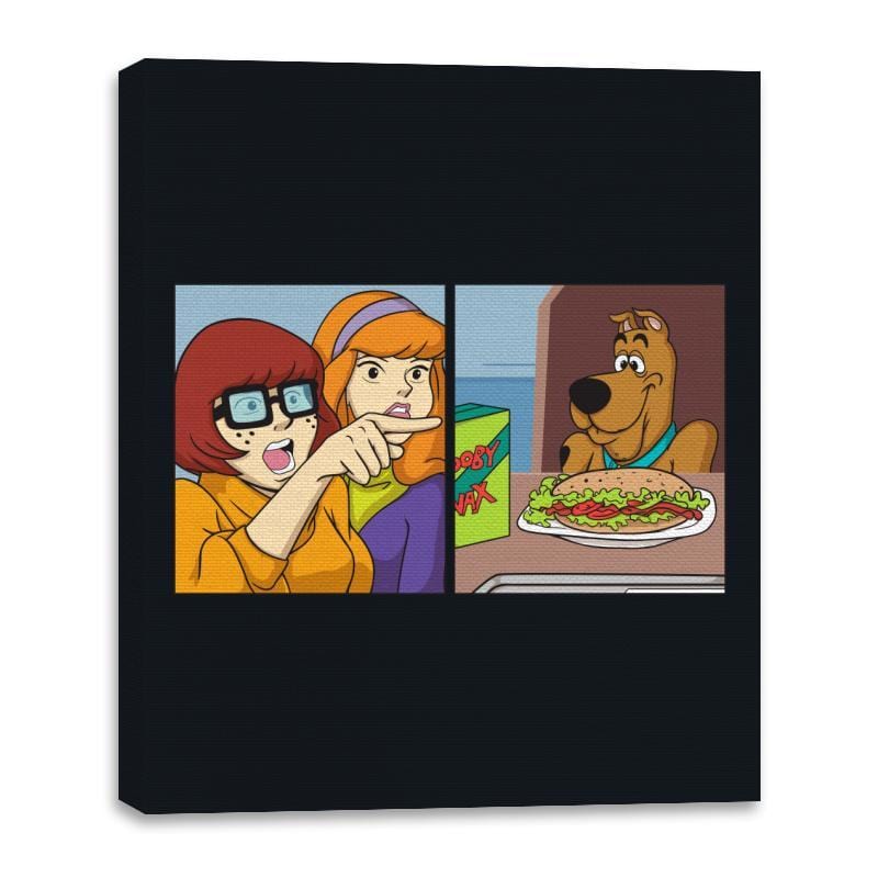 Woman Yelling at a Mystery Dog - Canvas Wraps Canvas Wraps RIPT Apparel 16x20 / Black