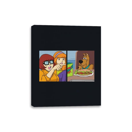 Woman Yelling at a Mystery Dog - Canvas Wraps Canvas Wraps RIPT Apparel 8x10 / Black