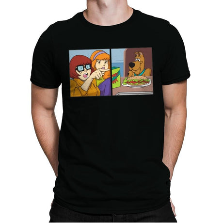 Woman Yelling at a Mystery Dog - Mens Premium T-Shirts RIPT Apparel Small / Black