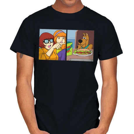 Woman Yelling at a Mystery Dog - Mens T-Shirts RIPT Apparel Small / Black