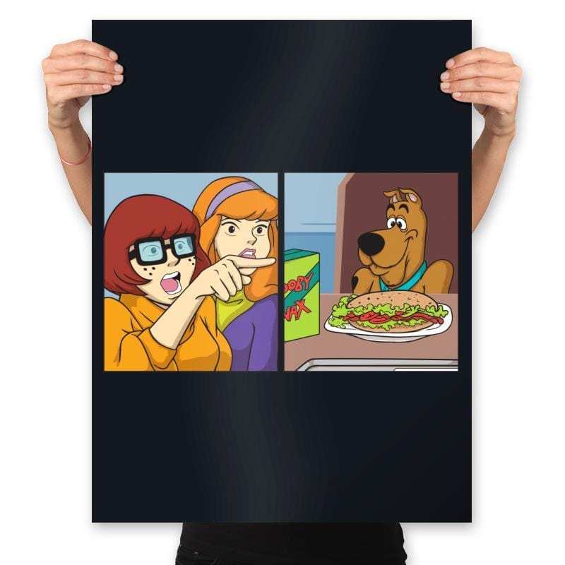 Woman Yelling at a Mystery Dog - Prints Posters RIPT Apparel 18x24 / Black