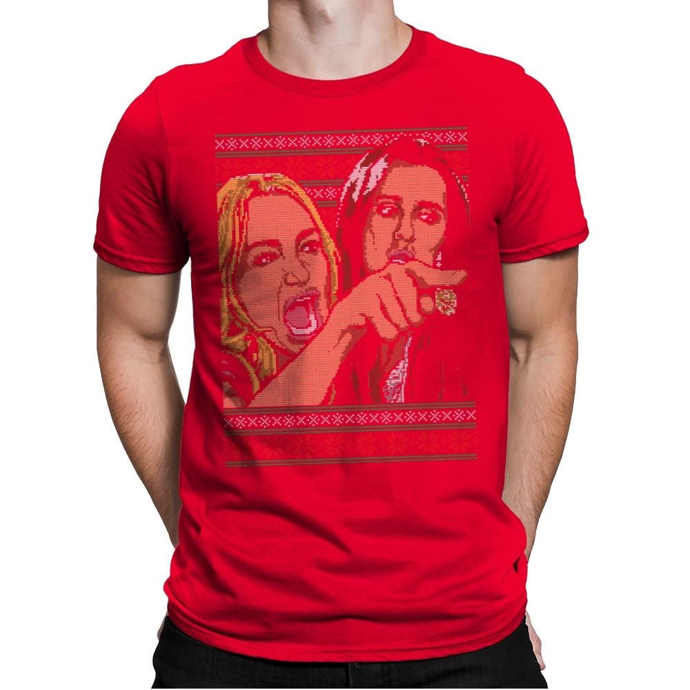 Woman Yelling At Cat Part 1 - Mens Premium T-Shirts RIPT Apparel Small / Red