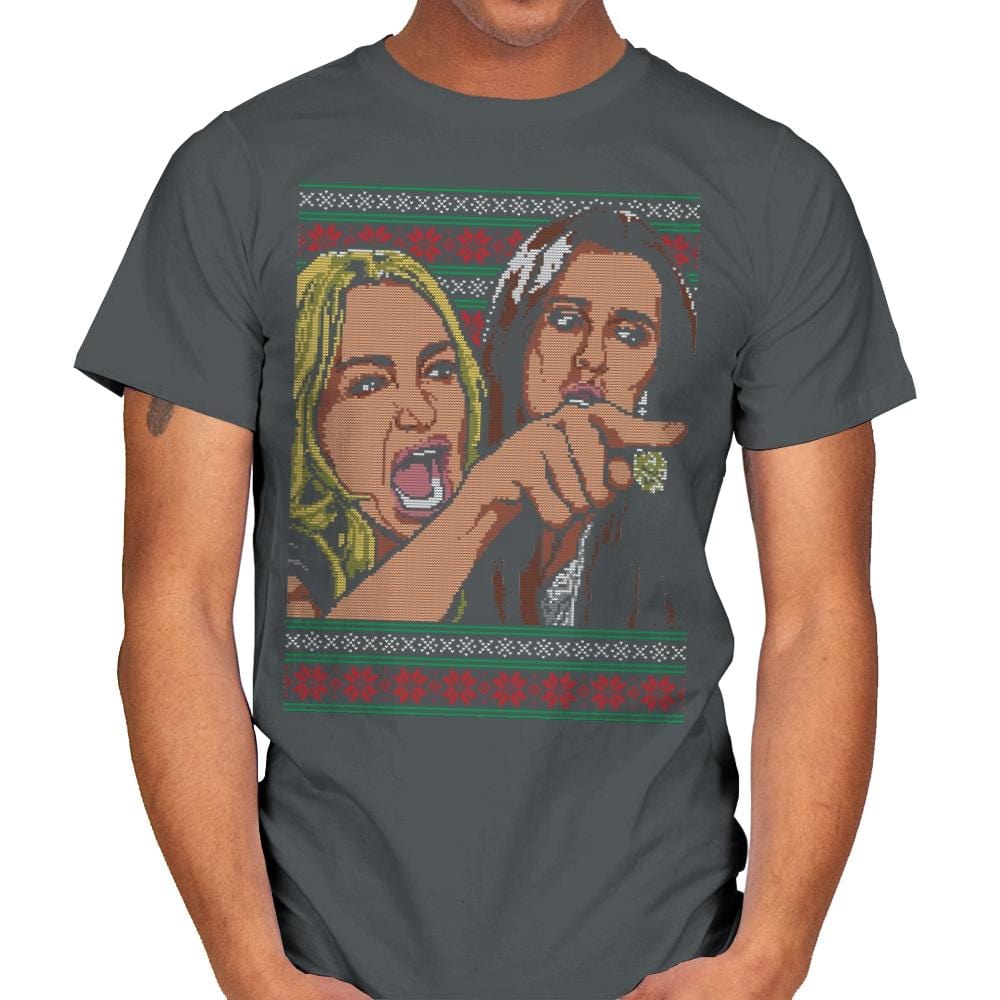 Woman Yelling At Cat Part 1 - Mens T-Shirts RIPT Apparel Small / Charcoal