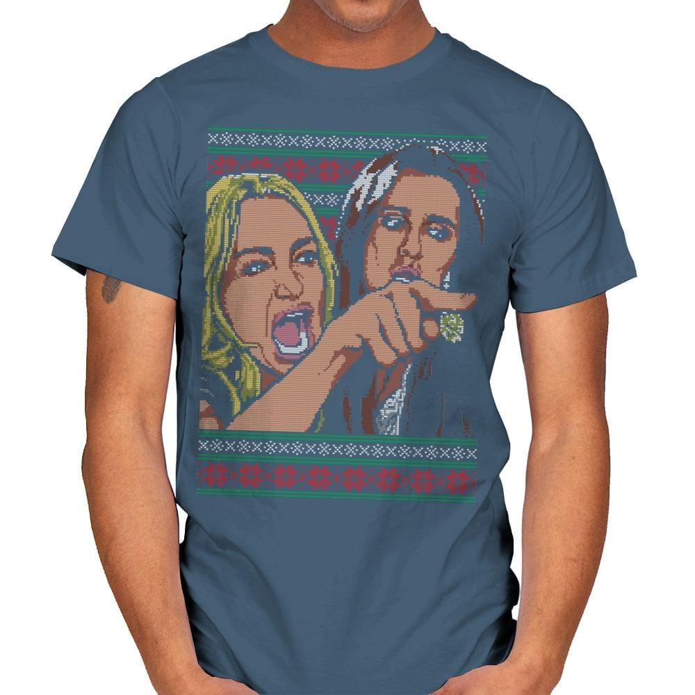 Woman Yelling At Cat Part 1 - Mens T-Shirts RIPT Apparel Small / Indigo Blue