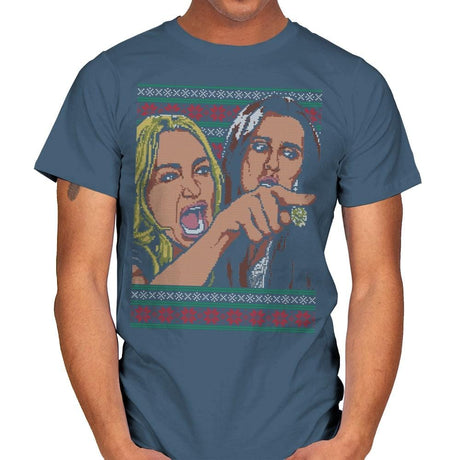Woman Yelling At Cat Part 1 - Mens T-Shirts RIPT Apparel Small / Indigo Blue