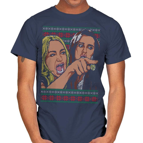 Woman Yelling At Cat Part 1 - Mens T-Shirts RIPT Apparel Small / Navy