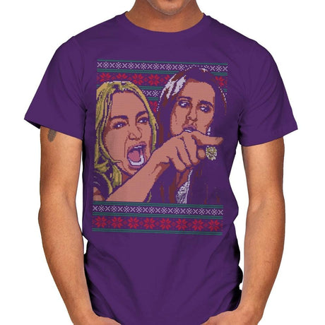 Woman Yelling At Cat Part 1 - Mens T-Shirts RIPT Apparel Small / Purple