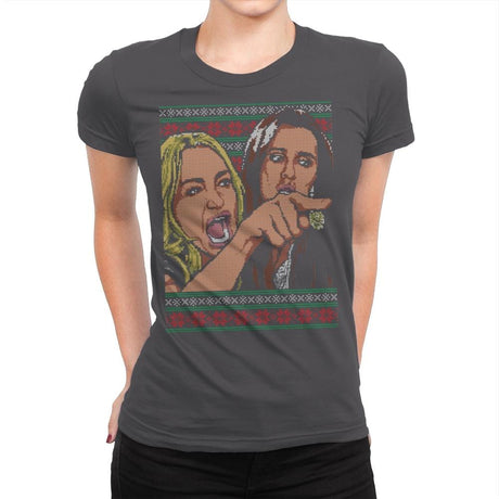 Woman Yelling At Cat Part 1 - Womens Premium T-Shirts RIPT Apparel Small / Heavy Metal