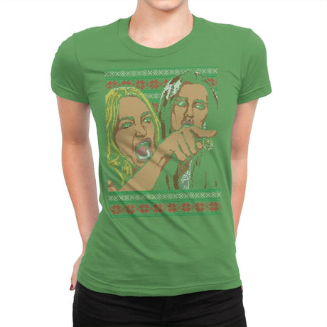 Woman Yelling At Cat Part 1 - Womens Premium T-Shirts RIPT Apparel Small / Kelly Green