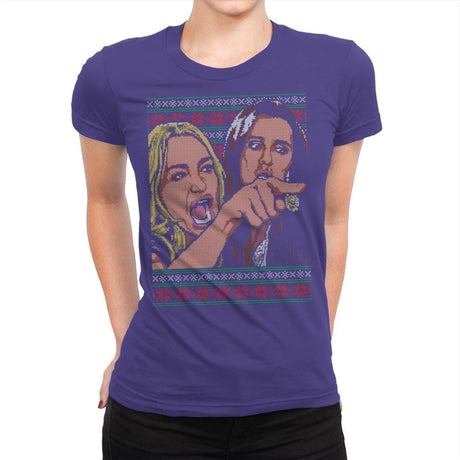 Woman Yelling At Cat Part 1 - Womens Premium T-Shirts RIPT Apparel Small / Purple Rush