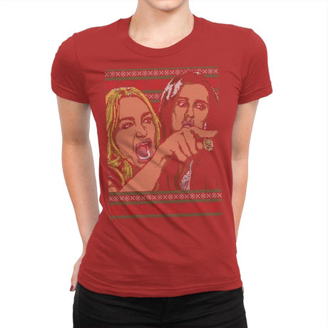 Woman Yelling At Cat Part 1 - Womens Premium T-Shirts RIPT Apparel Small / Red