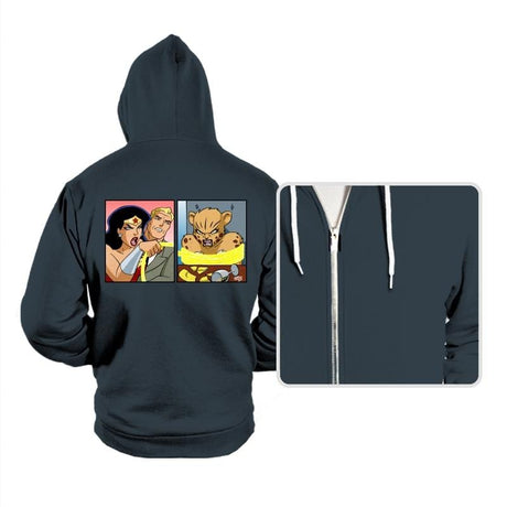 Woman Yelling At Cheetah - Hoodies Hoodies RIPT Apparel Small / Dark Gray