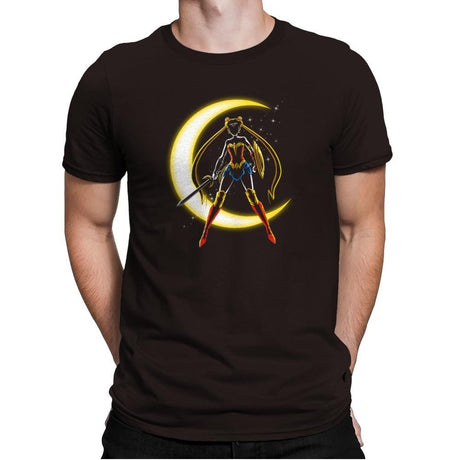 Wonder Moon  Exclusive - Mens Premium T-Shirts RIPT Apparel Small / Dark Chocolate