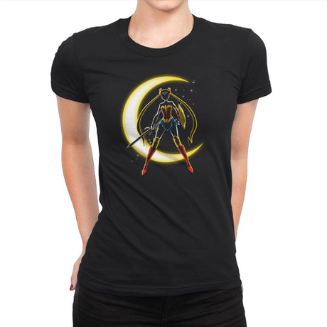 Wonder Moon  Exclusive - Womens Premium T-Shirts RIPT Apparel Small / Black