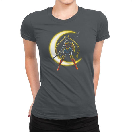 Wonder Moon  Exclusive - Womens Premium T-Shirts RIPT Apparel Small / Heavy Metal