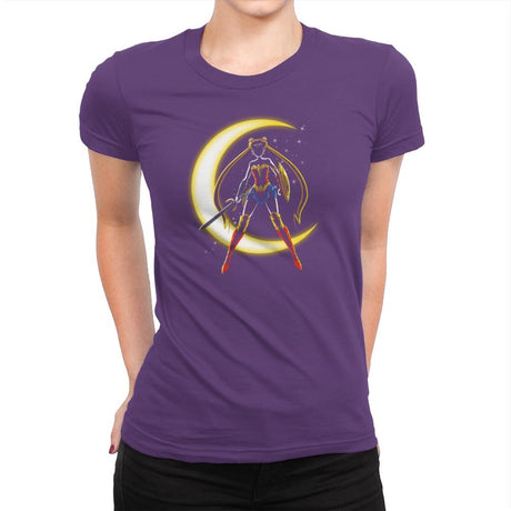 Wonder Moon  Exclusive - Womens Premium T-Shirts RIPT Apparel Small / Purple Rush